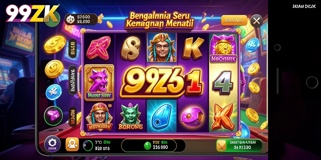 Tampilan gameplay menawan dari 99ZK saat memutar slot.