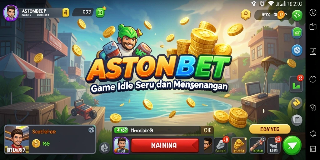 Tampilan gameplay utama ASTONBET yang menarik dan penuh warna.