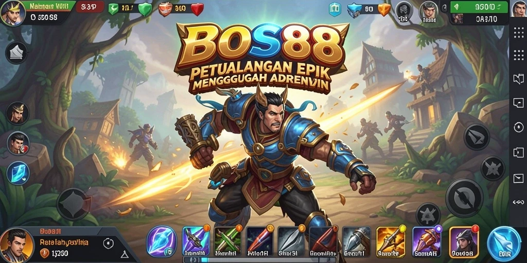 Gameplay menegangkan saat menjelajahi dunia petualangan di BOS88.