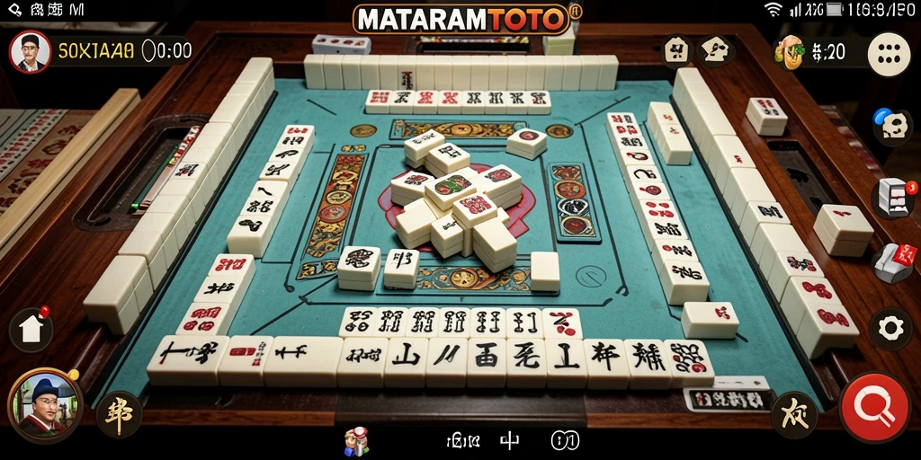 Screenshot MATARAMTOTO menunjukkan momen seru permainan Mahjong.